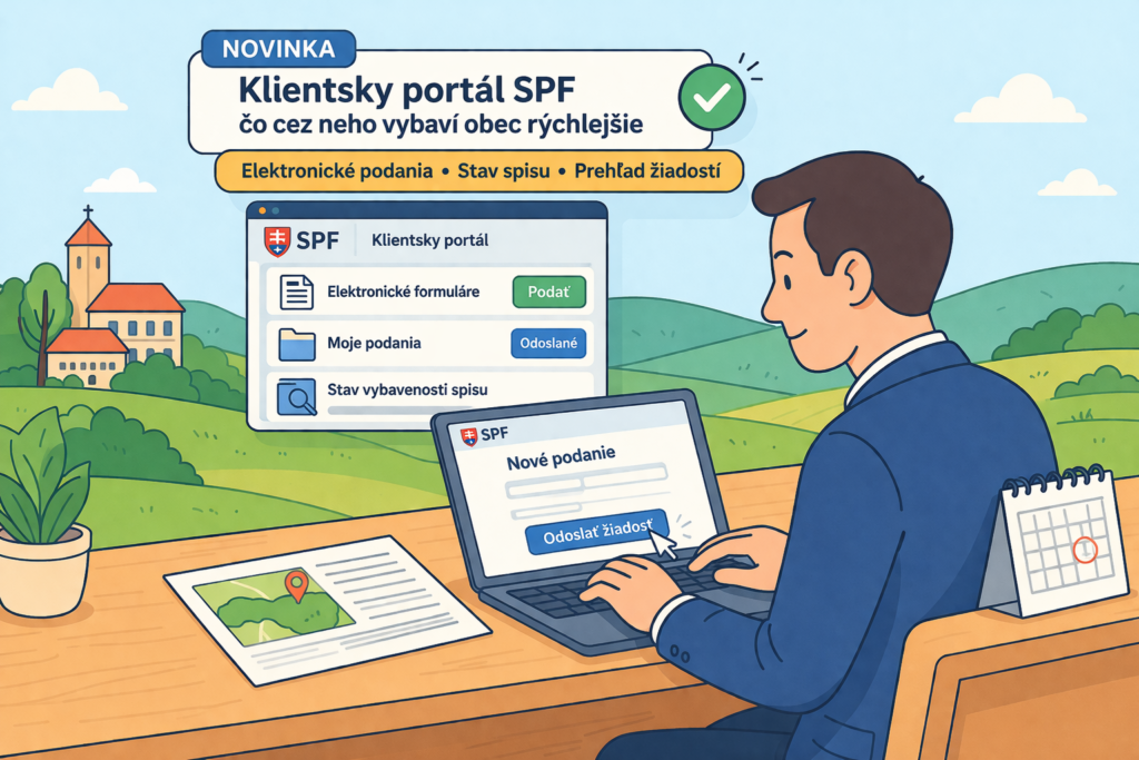 Nový klientsky portál SPF: čo cez neho obec vybaví najrýchlejšie